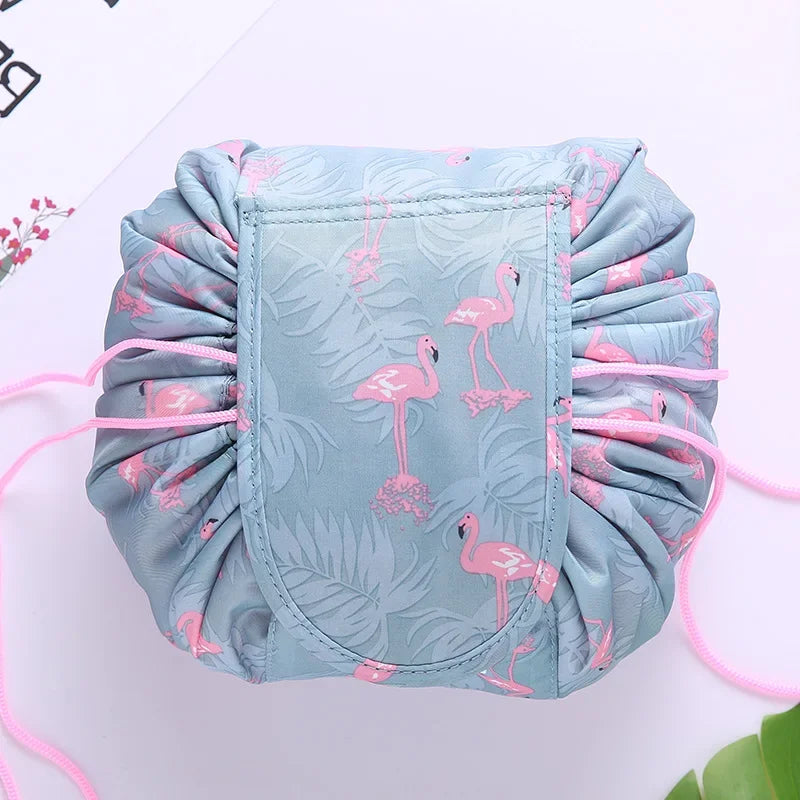 Women's Drawstring Cosmetic Bag, a stylish and practical solution for keeping your makeup and toiletries organized while on the move.