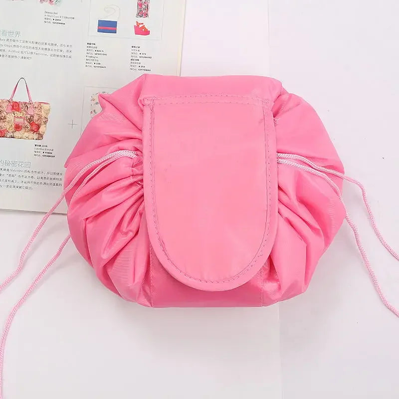 Women's Drawstring Cosmetic Bag, a stylish and practical solution for keeping your makeup and toiletries organized while on the move.