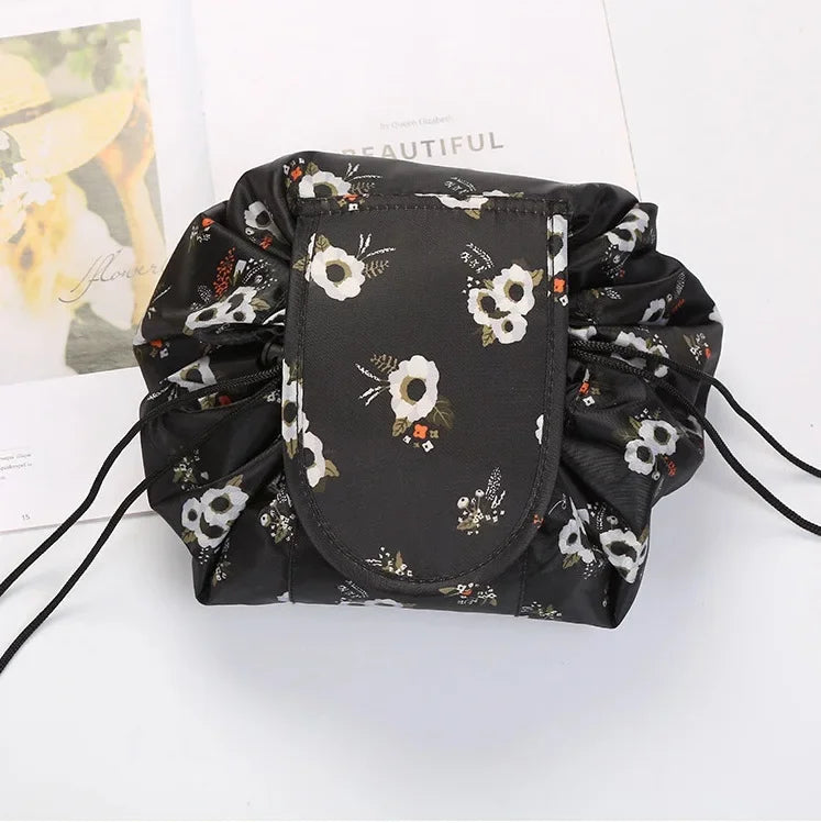 Women's Drawstring Cosmetic Bag, a stylish and practical solution for keeping your makeup and toiletries organized while on the move.